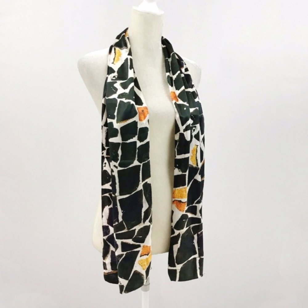 Maria Cornejo Abstract Silk Scarf Brown Orange